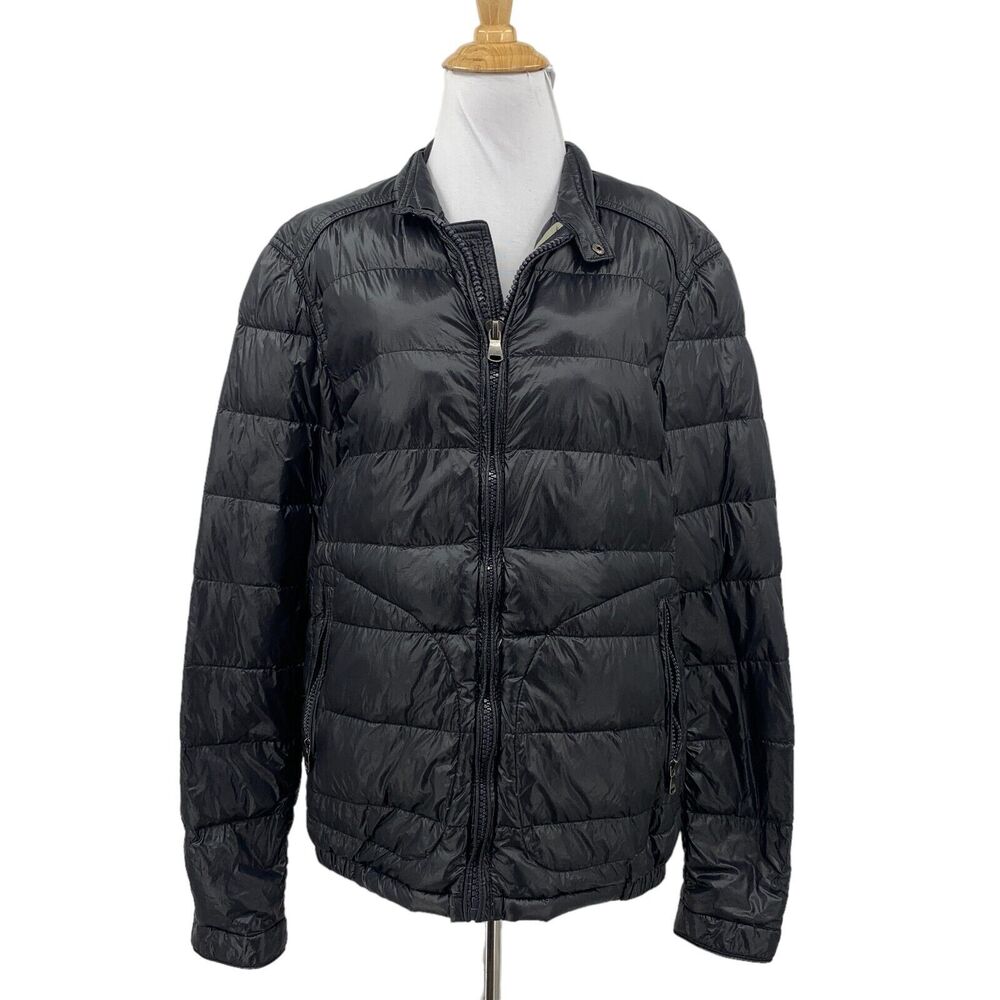 H.E Mango Jacket Womens 6 Black Down Feather Puffer Blacksmith Full Zip Quilted